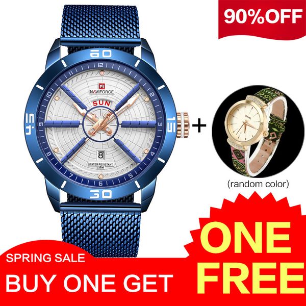 

naviforce fashion quartz sport watch brand blue stainless steel casual waterproof wristwatch for men clock relogio masculino, Slivery;brown