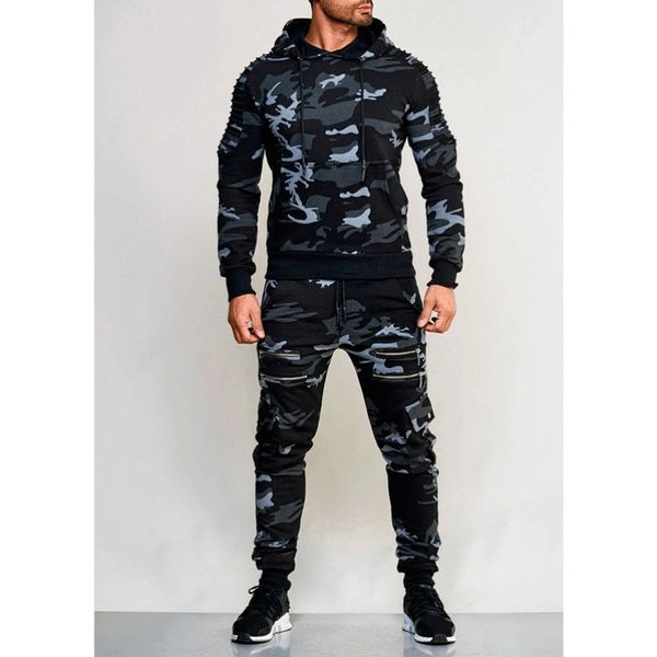 

new men suits winter warm keeping tracksuits cool outdoor sports tracksuits popular camouflage jakcets autumn clothing plus size -3xl, Gray