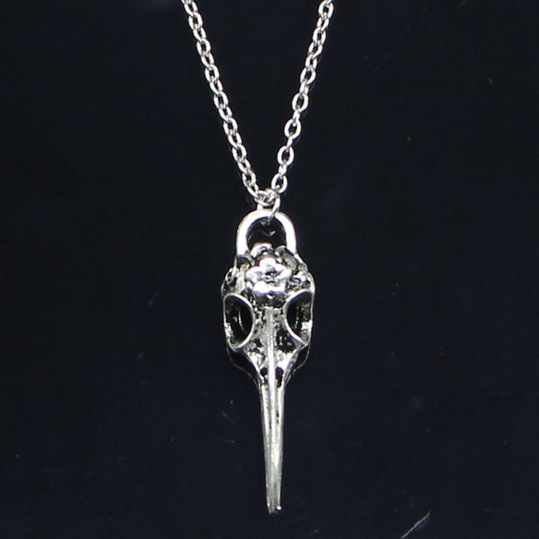 

20pcs new fashion necklace 41x12mm skeleton bird dagger silver pendants short long women men colar gift jewelry choker