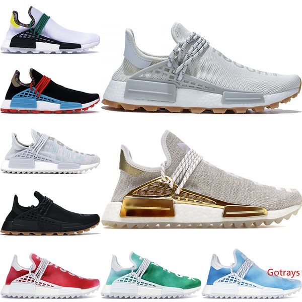 

2020 nmd human race mens running shoes with pharrell williams sample yellow core black sport designer shoes women sneakers size 36-47