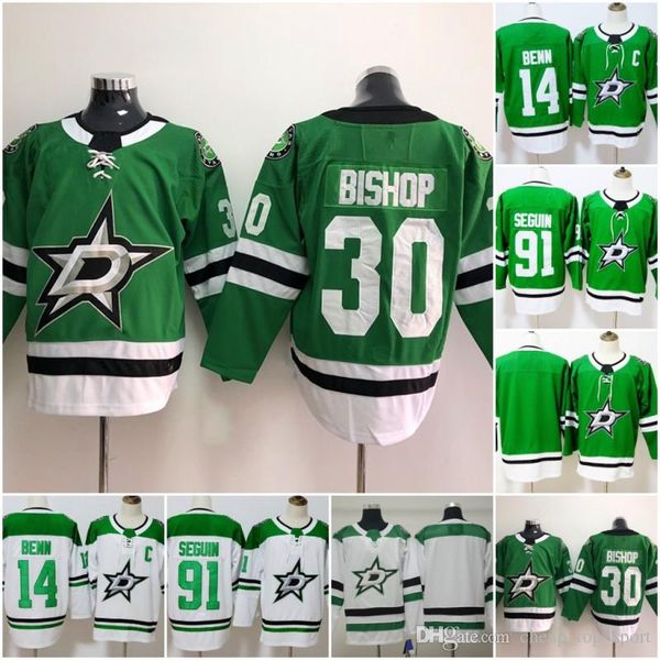 

2019 dalla tar 91 tyler eguin ice hockey jer ey 14 jamie benn 30 ben bi hop jer ey men blank green color team all titched 3xl