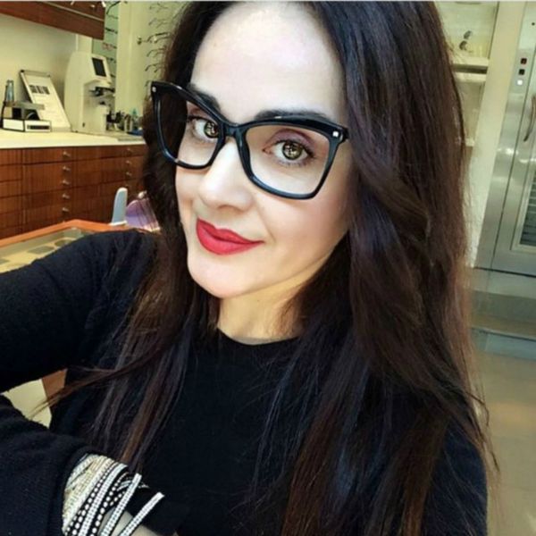 

brand designer fashion women men butterfly retro full frame glasses quality eyeglasses oversized optical myopia metal spectacle, Black