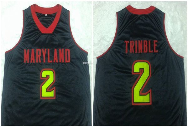 

melo trimble #2 maryland terrapins college ретро баскетбольная майка мужская сшитая на заказ любое количество именных трикотажных изделий, Black;red