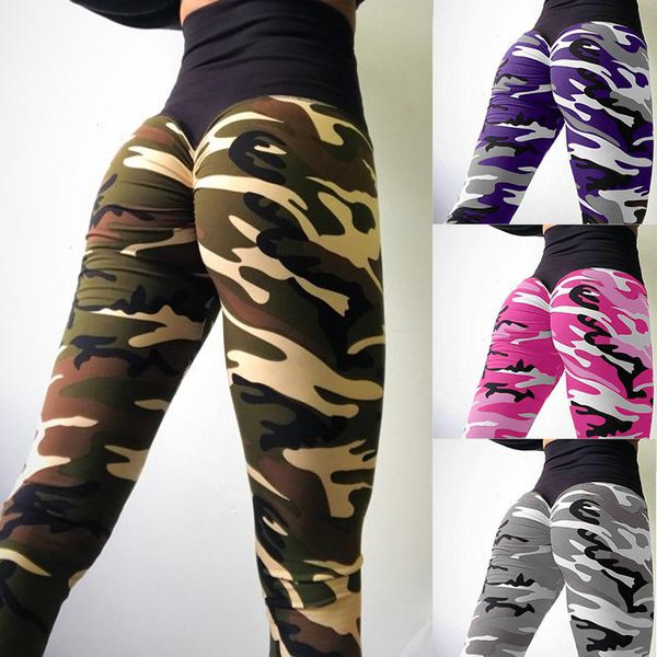 

women camouflage slim leggings s- fitness high elastic skinny trousers jogger leggings pants sportswear bottom pencil pants, Black