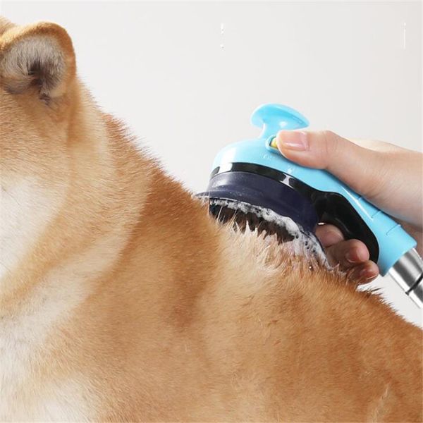 

dog bath sprayer multifunctional bath shower head dog bathe shampoo massage sprayer pet grooming brush patent design