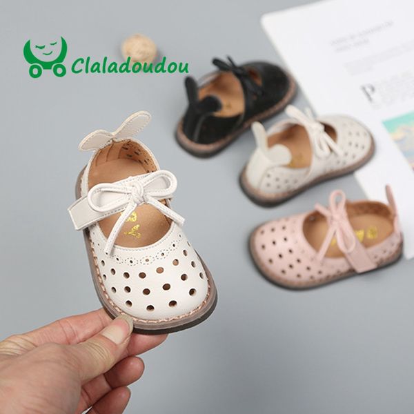 

foot 10.5-15cm 2019 summer baby sandals cute ear hollow breathable toddler pu leather shoes black pink beige princess dress shoe, Black;red