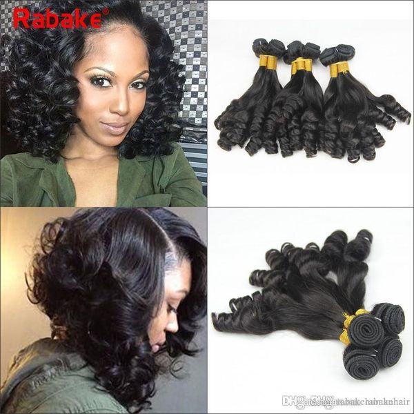 Grade Raw Indian Virgin Hair Bundles Aunty Funmi Bouncy Curl 100