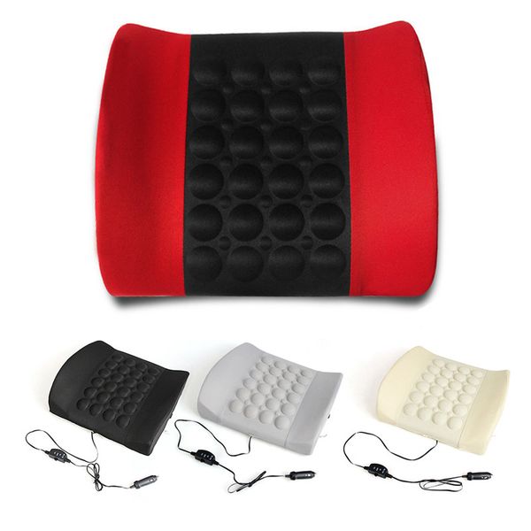 

car electric massage lumbar cushion vibration health care lumbar pad auto back chair support cotton pain relief car accessoreis