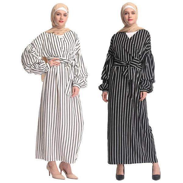 

vestidos 2020 kaftan abaya dubai arabic women long striped maxi muslim hijab dress caftan marocain turkish islamic clothing new, Red