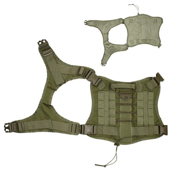 

training hunting dog vest hunting molle nylon water-resistan military tactical dog vest adjustable dog harness with handle, Black;green