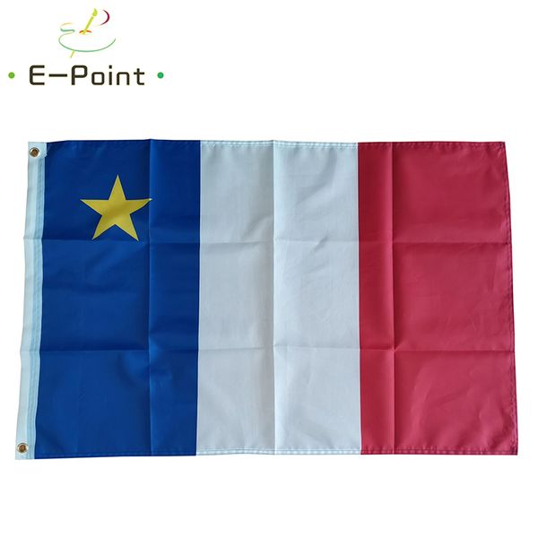 Bandiera Acadian Canada Provincia canadese francese 3 * 5 piedi (90 cm * 150 cm) Bandiera in poliestere Bandiera decorazione volante casa giardino bandiera Regali festivi