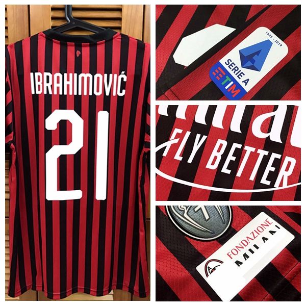 

rugby ac 19/20 match worn player issue home shirt jersey short sleeves ibrahimovic kaka abate football rugby custom patches sponsor, Black;gray