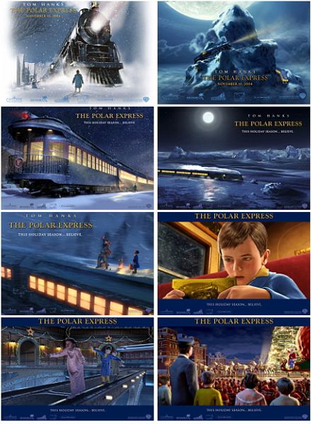 

8pcs/set polar express movie postcard