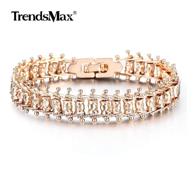 

bangle for women girls 585 rose gold bracelet trendy elegant hammered centipede smooth carved beads ball chain wristband cbm03, Black