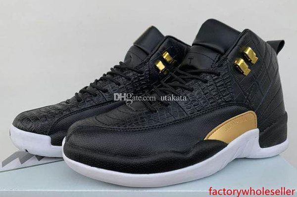 

boxhigh with quality 2019 new 12s fish snake men basketball shoes jumpman 12 cny white black gold sports sneakers shoes size 40-47