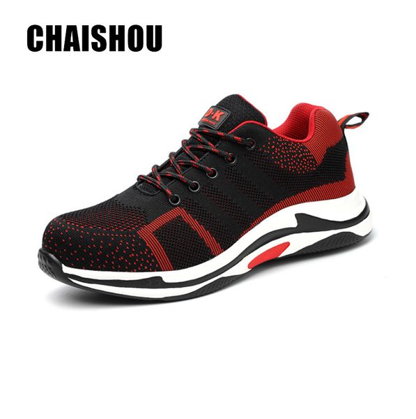 

shoes men breathable steel toe cap work safety shoes men outdoor anti-slip steel puncture proof construction safety boots cs-476, Black