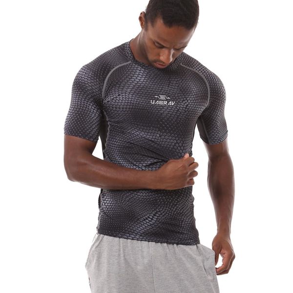 

2019 new sport t shirt basketball training tights running tshirt male quick drying compression fitness clothes sport wear, Black;red