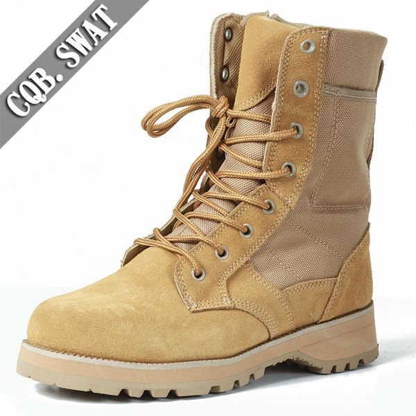 

cqb.swat 2018 new design water- reprllent desert men boots outdoor boots for army combat tactical for sale, Black