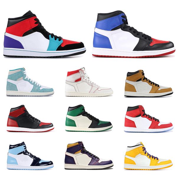 

2019 basketball shoes 1s for men women high mid top OG UNC Court Purple SPIDERMAN BANNED mens trainers 1 sports sneakers
