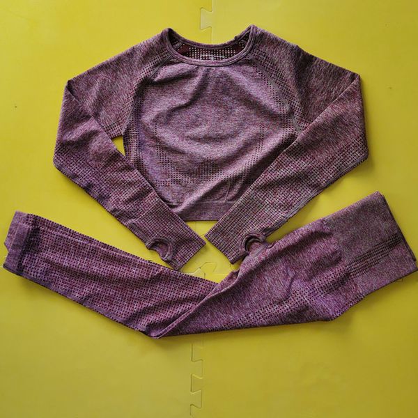 

women vital seamless worldkick2018 yoga set gym clothing fitness leggings+cropped shirts sport suit women long sleeve tracksuit active wear, White;red