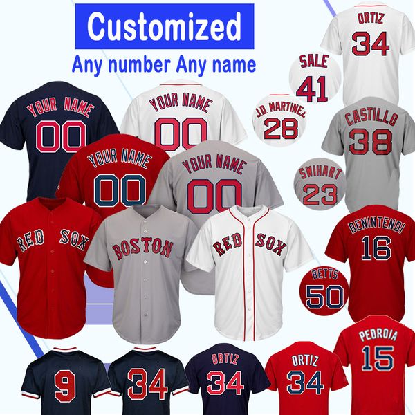 

Customized Boston Jersey Red Sox 15 Dustin Pedroia 50 Mookie Betts 9 Ted Williams 16 Benintendi 32 Matt Barnes 16 Andrew Benintendi