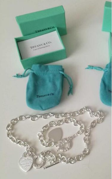

Fa hion 2018 brand de igner iffan925 new women luxury 925 heart necklace bracelet earring et 925 with box