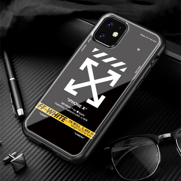 

Роскошный чехол для телефона для iPhone 11 11pro 11promax мода знаменитое письмо со стеклом