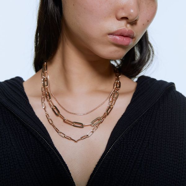 

2019 trendy punk metal multilayer choker necklace for women big long thick chain geometry hollow necklaces jewelry wholesale, Silver