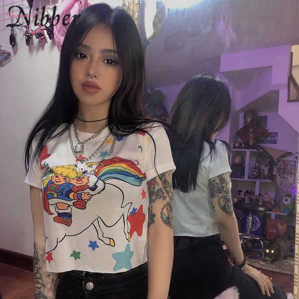 

women nibber summer cute cartoon crop womens white tshirt 2019 fashion basic short sleeve street casual wear tees ladies tshirt