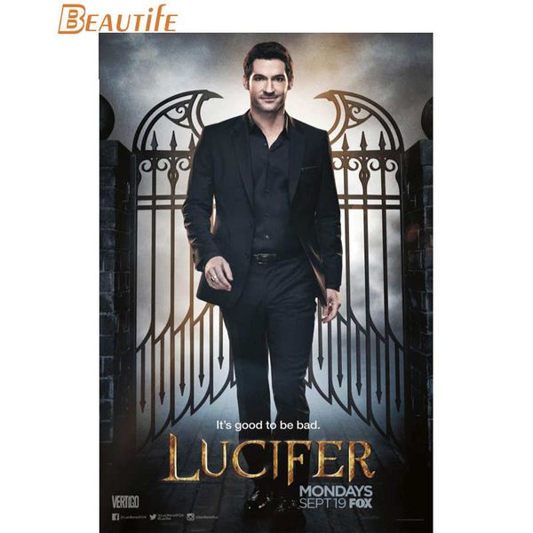 

custom lucifer season 3 poster home decoration fashion silk fabric wall poster custom