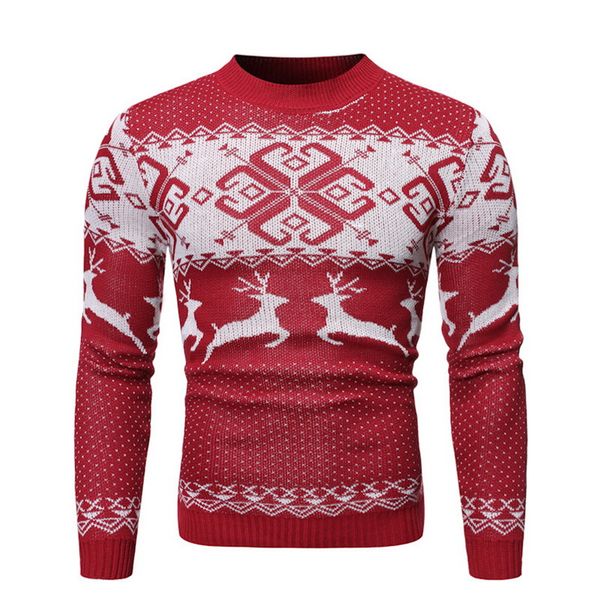 

vogue nice new christmas style autumn winter pullover sweater mens deer printed long sleeve sweaters male thicken warm, White;black