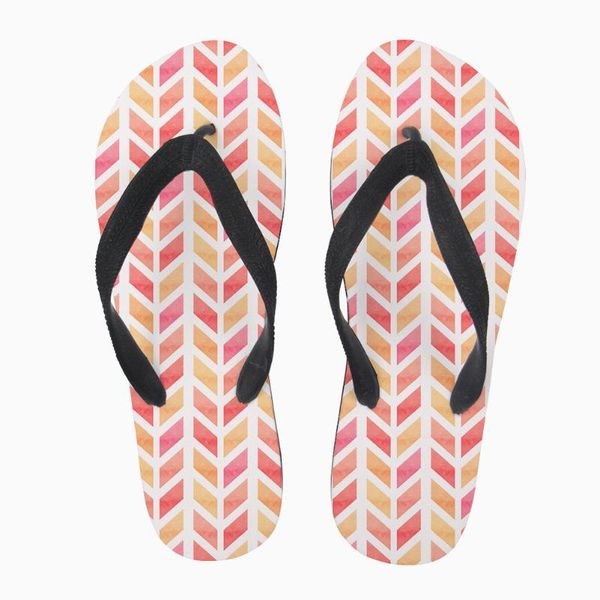 

whereisart women flip flops ladies slipper geometric printing anti-skid outdoor flip-flops flats travel beach shoes dropshiping, Black