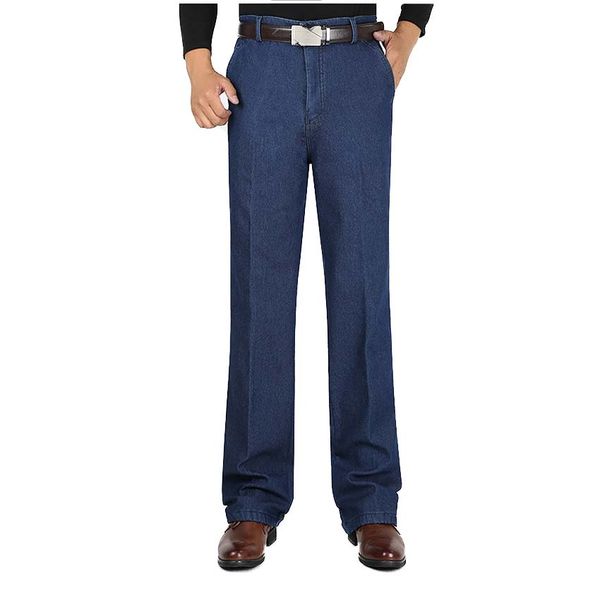 

2018 winter thickened jeans, middle-aged jeans, leisure, high waist, straight tube, warm, dad's pants. cxy50, Black