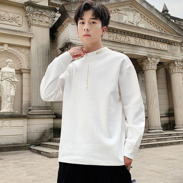 

мужская дизайнерская осень простая спортивная футболка свободная повседневная модная куртка, White;black