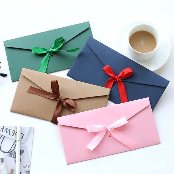 

10pcs/pack creative upscale beautiful retro western ribbon envelopes color wedding invitations