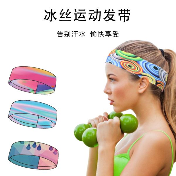 

группа шелковых волос спорт лед пот поглощающей работает йога оголовье косынки фитнес баскетбол галстук печать диапазон волос