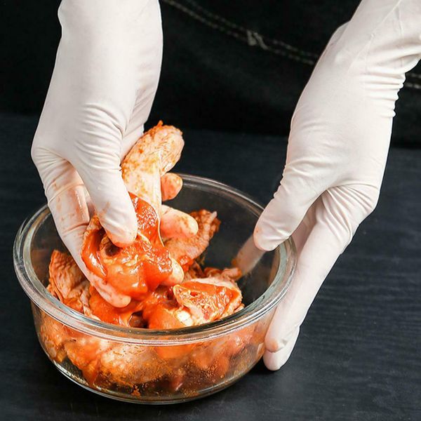 

50 pcs disposable natural latex gloves non-slip acid alkali laboratory rubber latex gloves household cleaning products m25