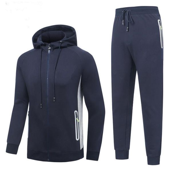 

2020 new pa88801 men's autumn winter hooded windproof running sport suit fitness jogging sports suit can wear sportswear, Gray