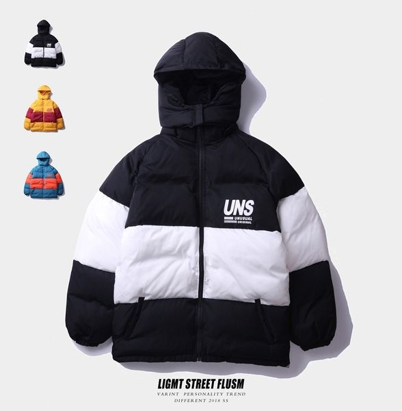 

fashion brand men 2018 winter duck down male parkas jacket coats solid hooded ulzzang outwear jaqueta masculina winter down coat, Black