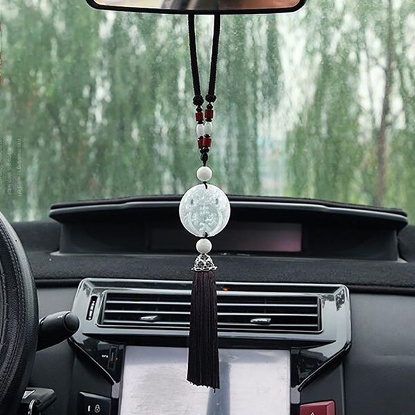 

dual side высекая камень pixiu кисточек авто висячего подвеску декор amulet