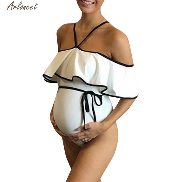 

arloneet clothes swimsuit maternity tankinis floral print swimsuit set +blouse summer beachwear pregnant 2019, White
