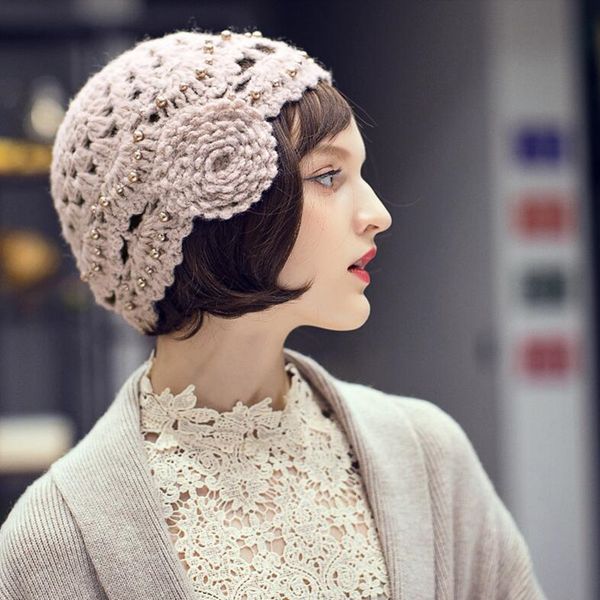 

lady beret hat autumn winter female all-match wool cap korean version new knitted berets hats women british elegant caps h6778, Blue;gray
