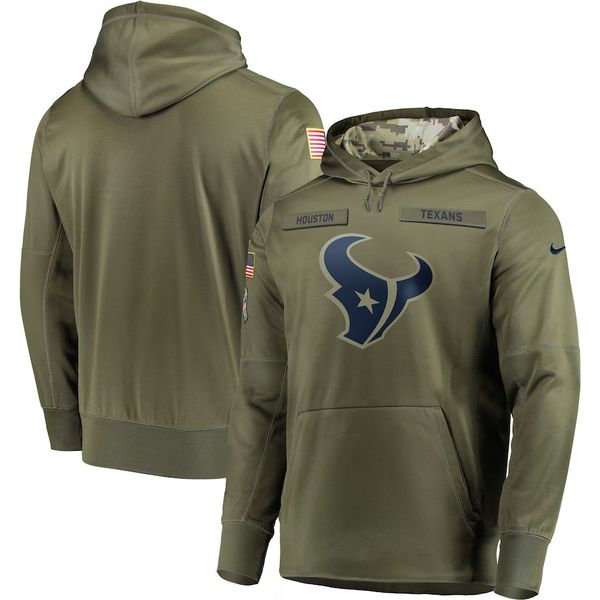 

mens houston texans sweatshirt olive salute to service sideline therma performance pullover hoodie, Black