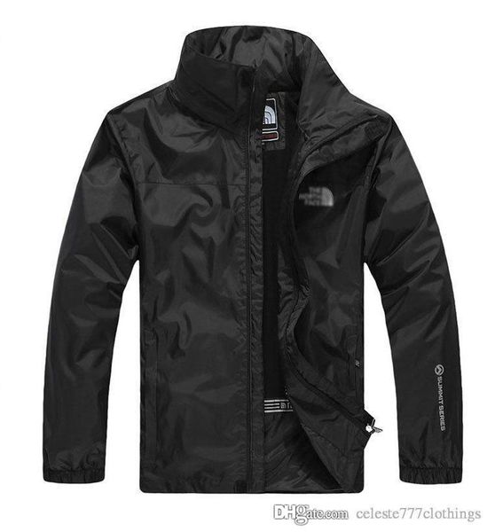 

new designer jackets zipper mens hood spring casual thin coat windbreaker america north cheek mens clothings plus size s-5xl, Black;brown