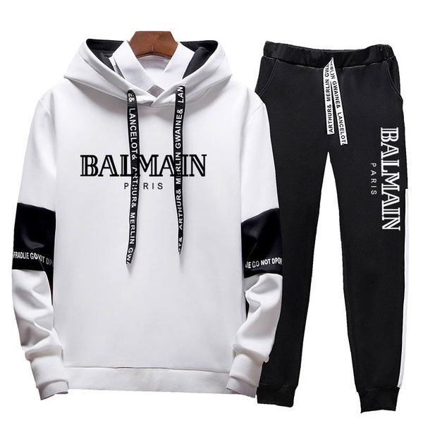 

s04. tracksuits men luxury sweat suits autumn brand mens jogger suits jacket + pants sets sporting suit hip hop sets a13, White