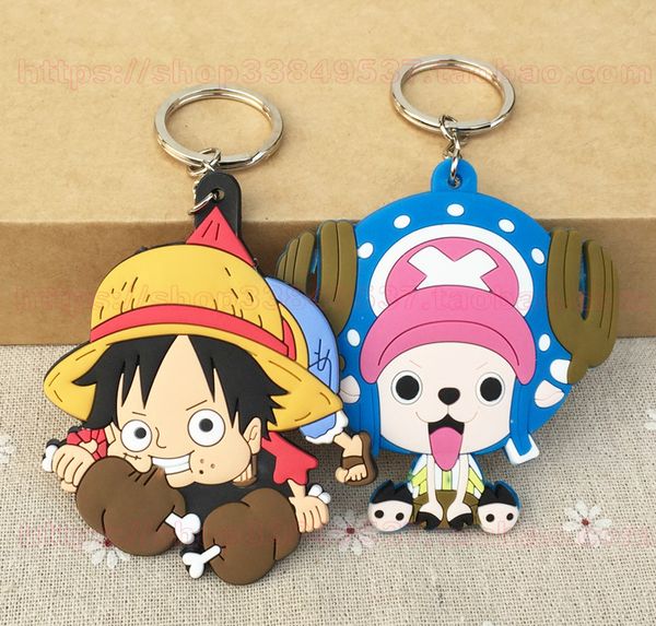 

cosaner one piece luffy anime key chain pvc figure keyring keychain keyholder birthday gifts new, Silver