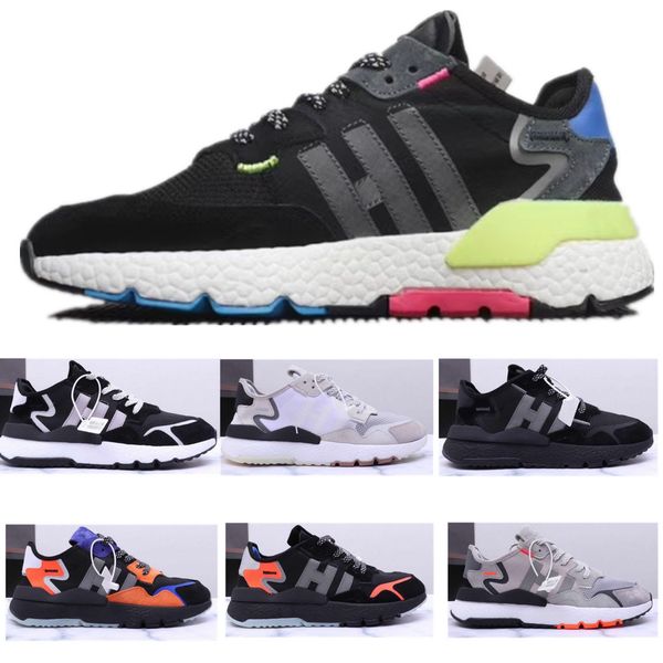 

2019 Nite Jogger Shoes Мужчины Женские Кроссовки CORE BLACK SHOCK RED Originalss Классические Спортивные