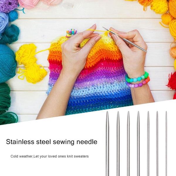 

straight knitting needles stainless steel crochet hooks for knitting diy weave tools sewing accessories other hand tools