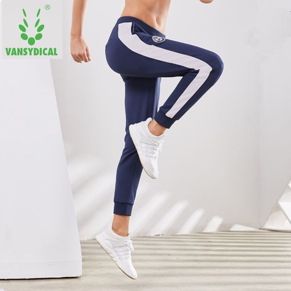 

vansydical sports running gym yoga pants women's striped breathable sweatpants autumn winter outdoor workout jogging trousers, Black;blue