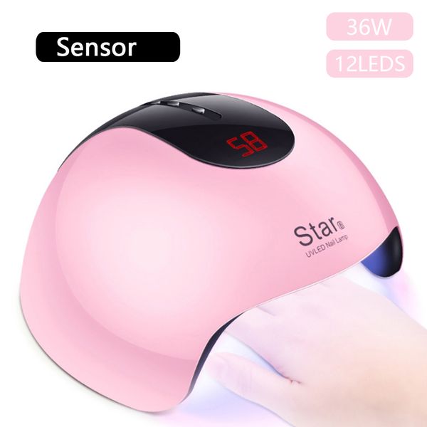 

star 8 36w sun uv led lamp for nail dryer lcd display led nail art uv lamp ice manicure gel polish dryer cabin